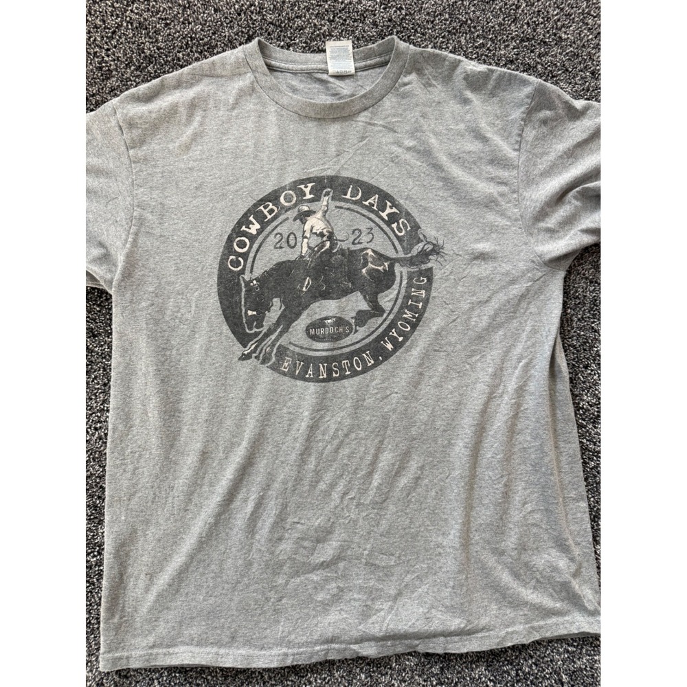 Delta Pro Weight Cowboy Days 2023 Evanston Wyoming T-Shirt Gray Large